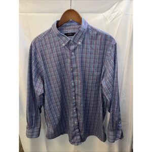 Preowned Men's Cremieux Plaid Performance Stretch Long-Sleeve Woven Shirt